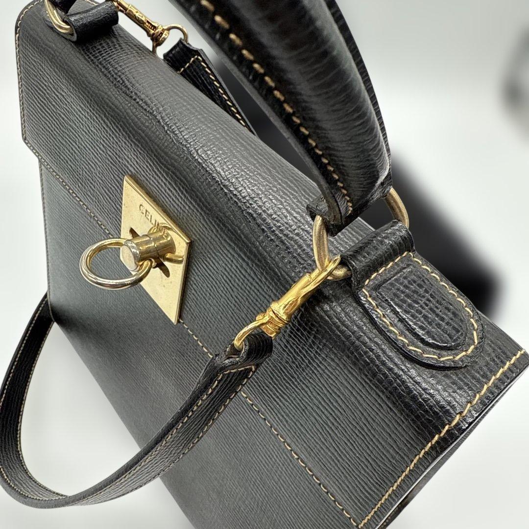 ヴィンテージ　レア　CELINE ブラック ハンドバッグ ダストバッグ付き