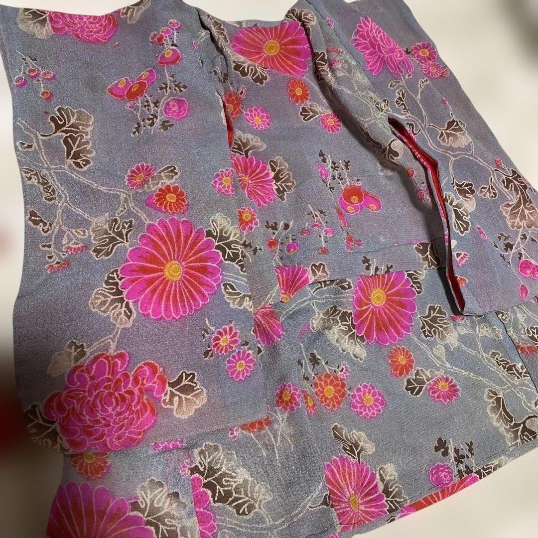 市松人形用着物　江戸縮緬　12号　４３ｃｍ位　帯セット　肌着　筥迫