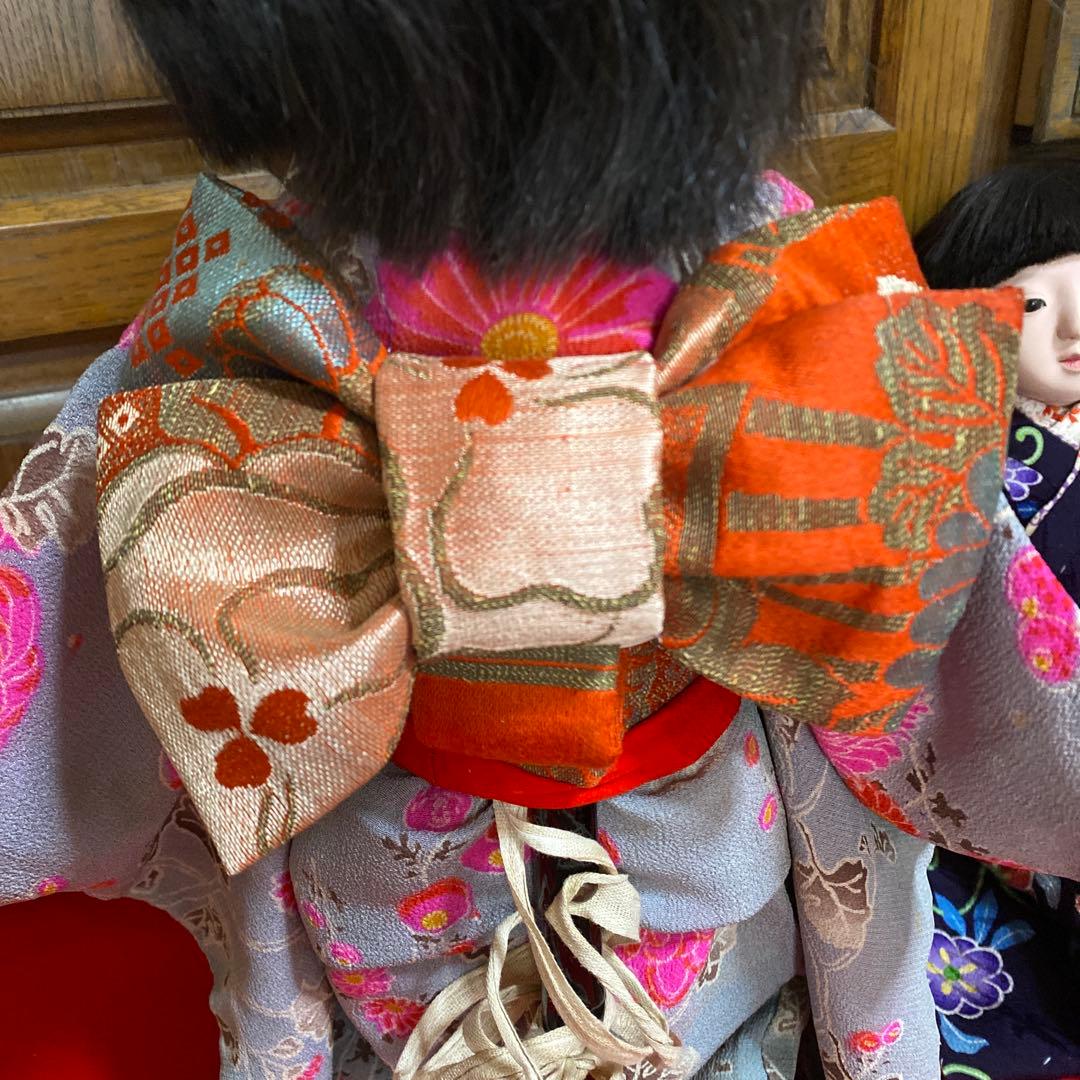 市松人形用着物　江戸縮緬　12号　４３ｃｍ位　帯セット　肌着　筥迫