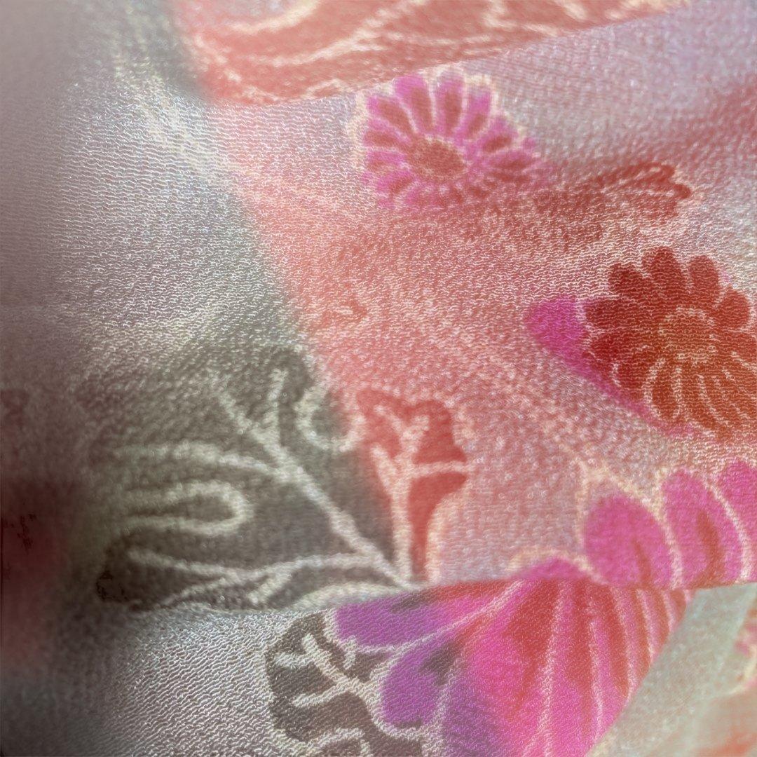 市松人形用着物　江戸縮緬　12号　４３ｃｍ位　帯セット　肌着　筥迫