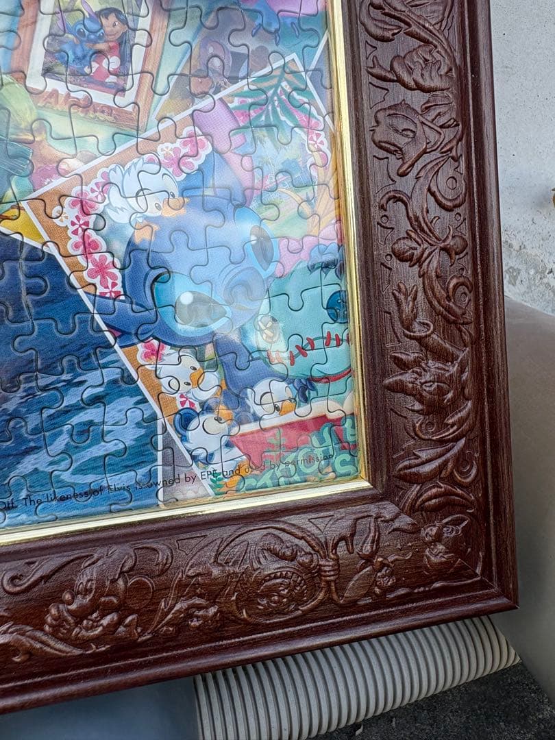 完成品 額付き ジグソーパズル アート集 スティッチ 2000ピース パズル