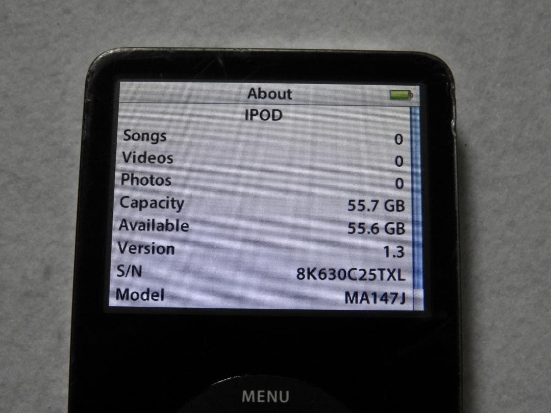 ポータブルプレーヤー Apple iPod Classic 5th Gen 60GB MA147J/A