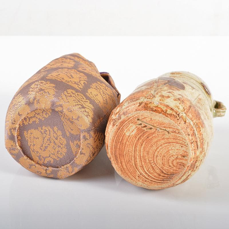 茶道具　加藤弥右衛門作　美濃伊賀　茶入　花兎仕覆付　極め箱　V　R6171