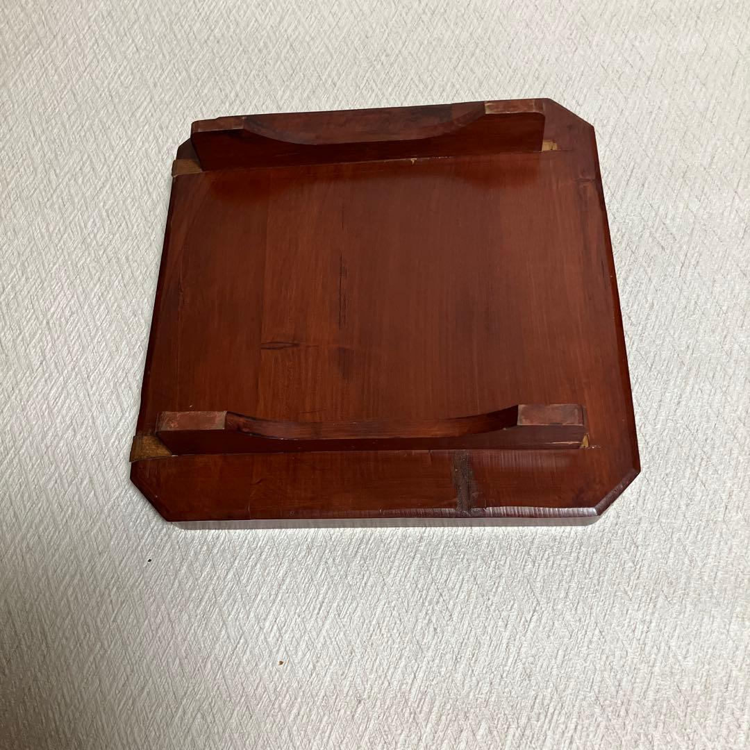 木製 八角形 塗り膳 茶色　12個