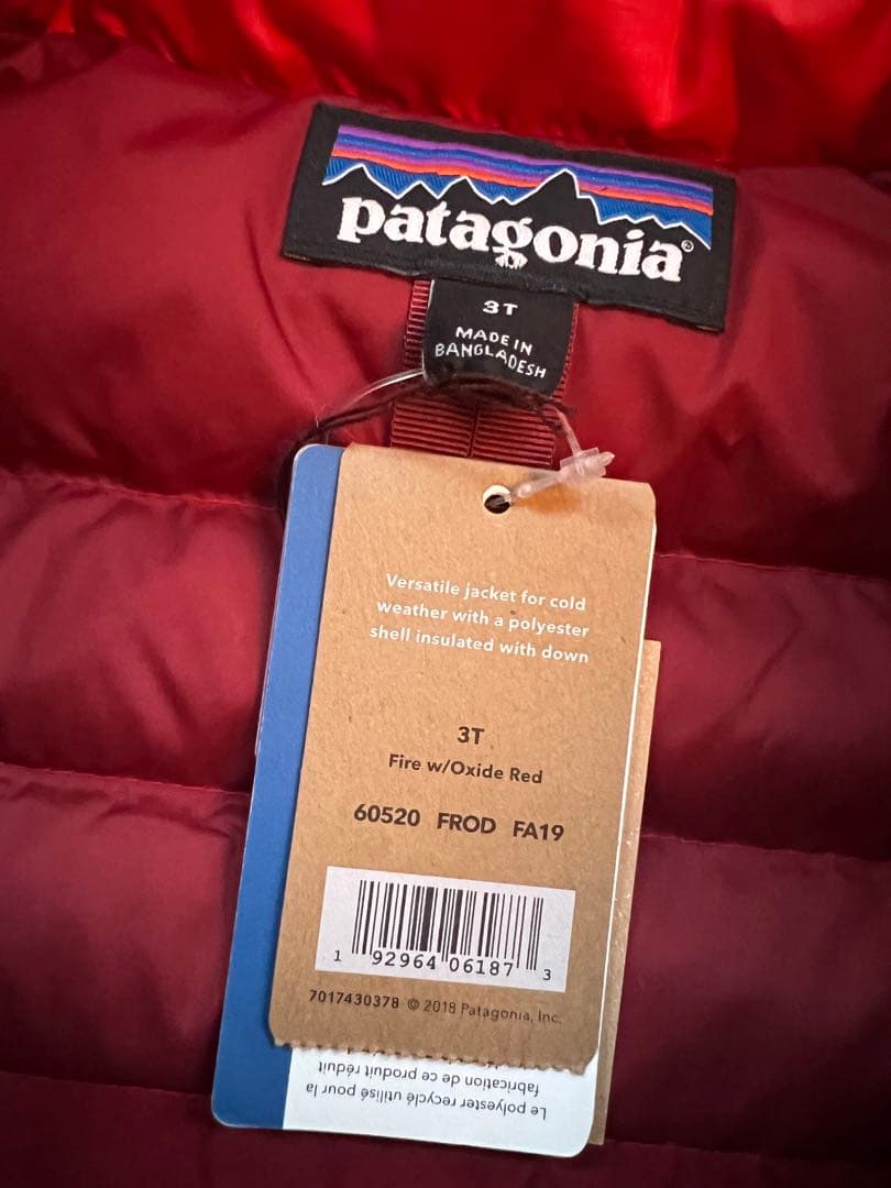 patagonia ベイビーダウンジャケット 3t