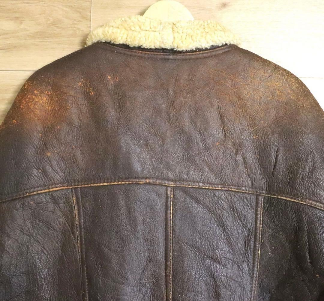 ムートンジャケット　B-3タイプ　本革　子羊革　レザージャケット　革ジャン