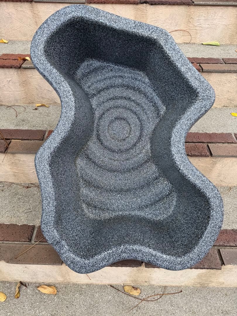 ひょうたん池 みかげ調 プラ池 中古 グレー