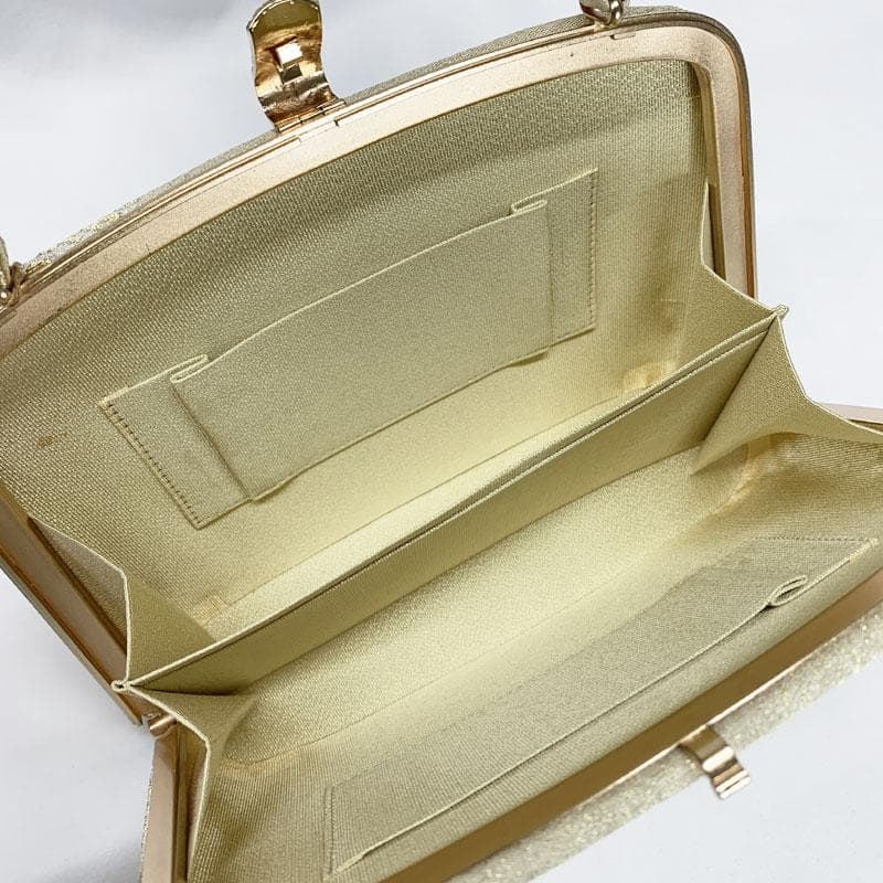 601mg2☆神田胡蝶謹製 和装ハンドバッグ 礼装用 金糸 ゴールド☆美品