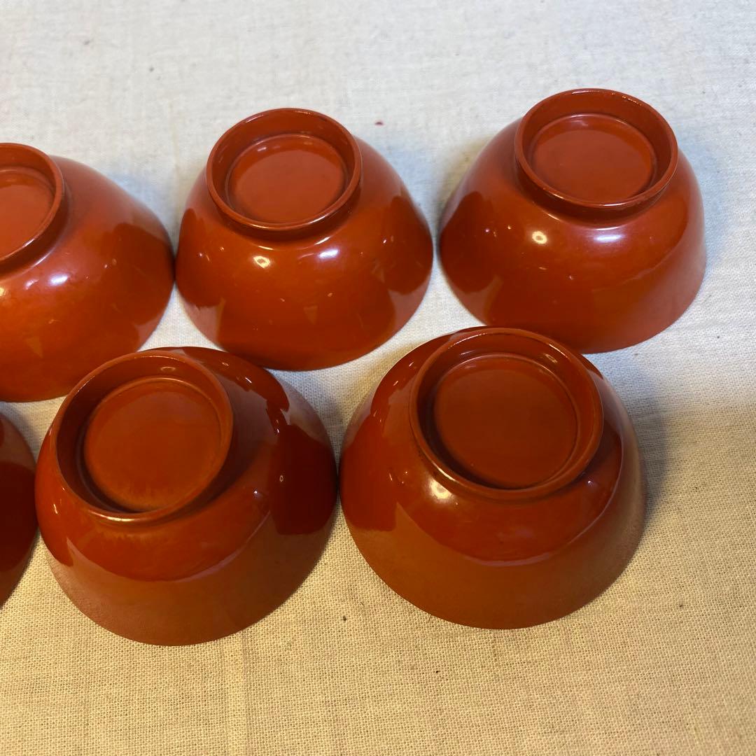 漆器　お猪口　盃　杯　酒器　七福神　金塗り　7客