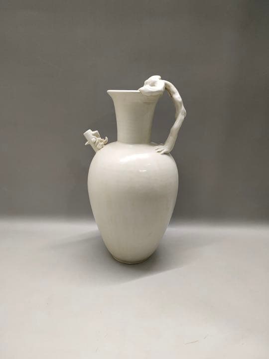 邢州窯　唐時代白磁獅柄大執壺　水注　陶芸　骨董品　匿名配送‼️