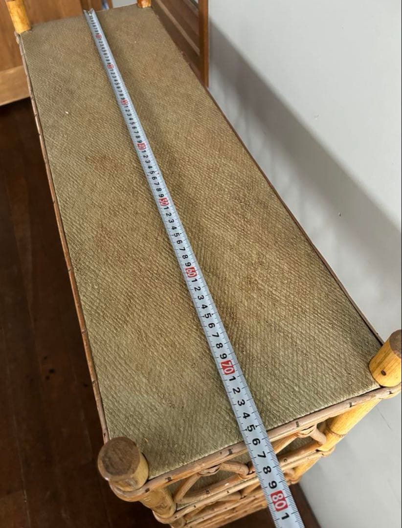 フランスアンティークラタン4段オープンシェルフ