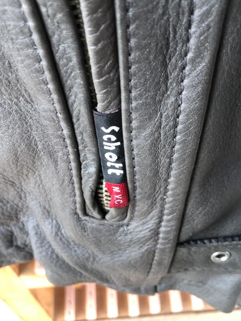 新品 Schott シングルライダースレザージャケット ダークブラウン/M