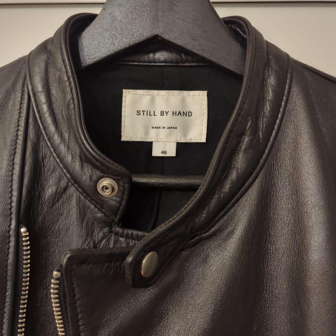 STILL BY HAND ブラック カウレザー ジャケット 46