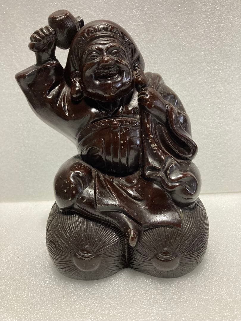 七福神の恵比寿と大黒天のブロンズ置物 二体セット