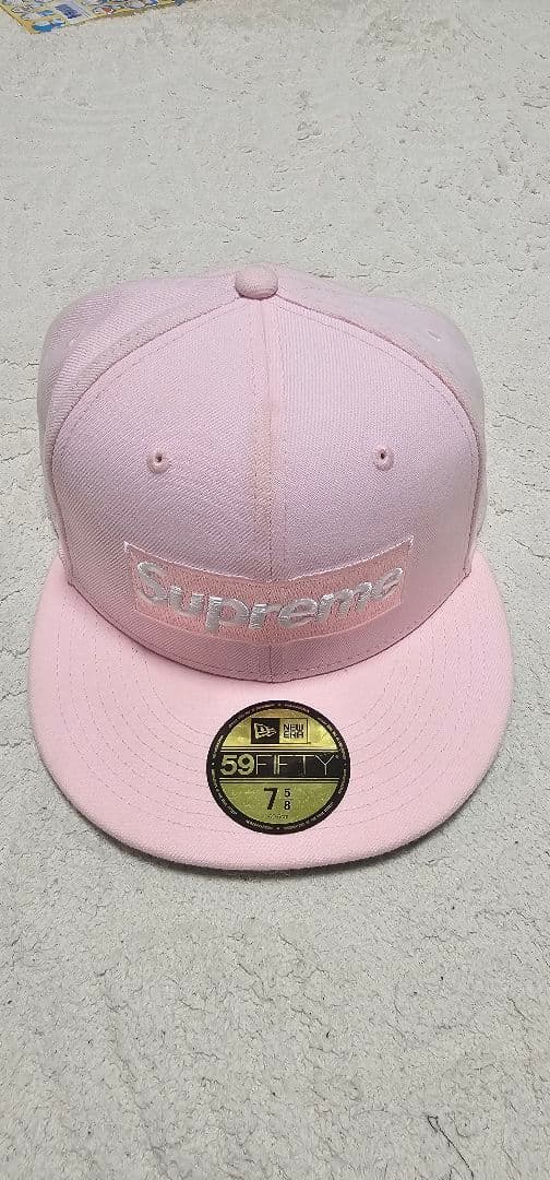 Supreme ピンクボックスロゴ59fifty 5/8 値下げ中