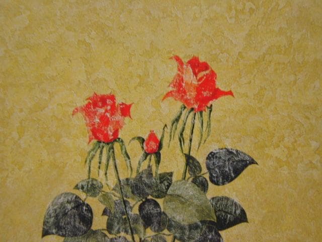 宮田圭、≪漂≫72『バラ』、希少な額装用画集より、新品高級額装付