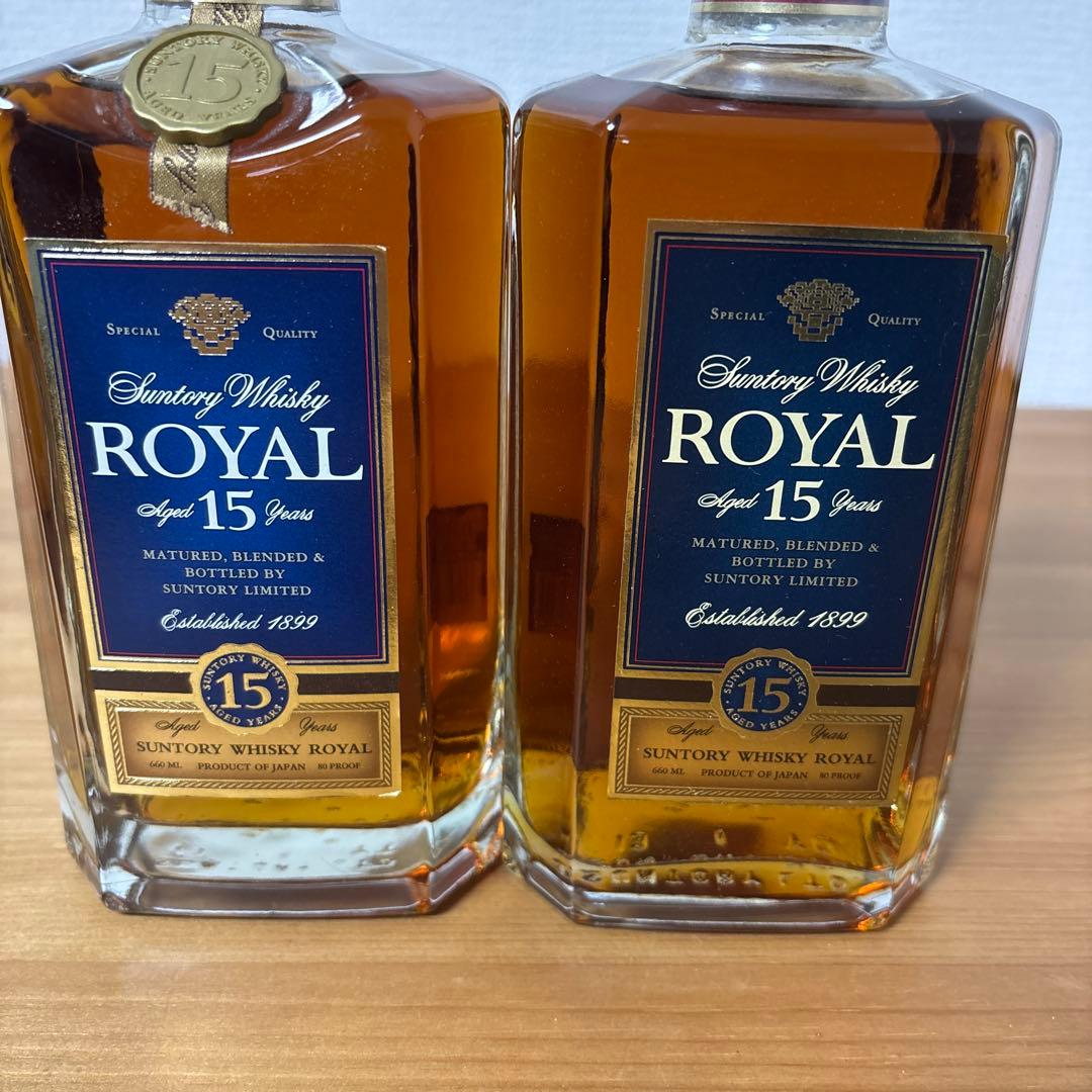 サントリーウイスキーローヤル15年　スリムボトル 660ml ２点セット