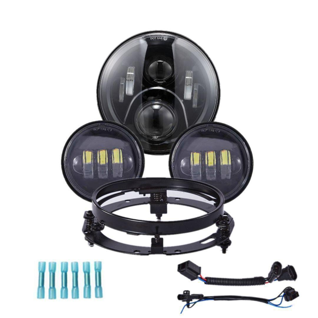 ★即納★ハーレー LEDヘッドライト 7インチ パッシング 左右フォグライト2個