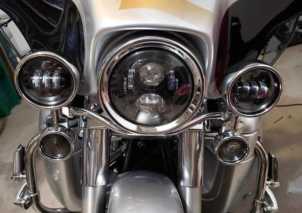 ★即納★ハーレー LEDヘッドライト 7インチ パッシング 左右フォグライト2個