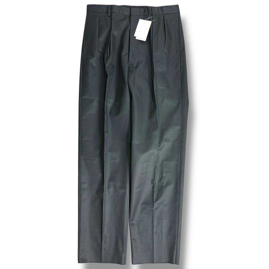 J7052 新品 LE 22SS ツープリーツコットンパンツ ブラック 4