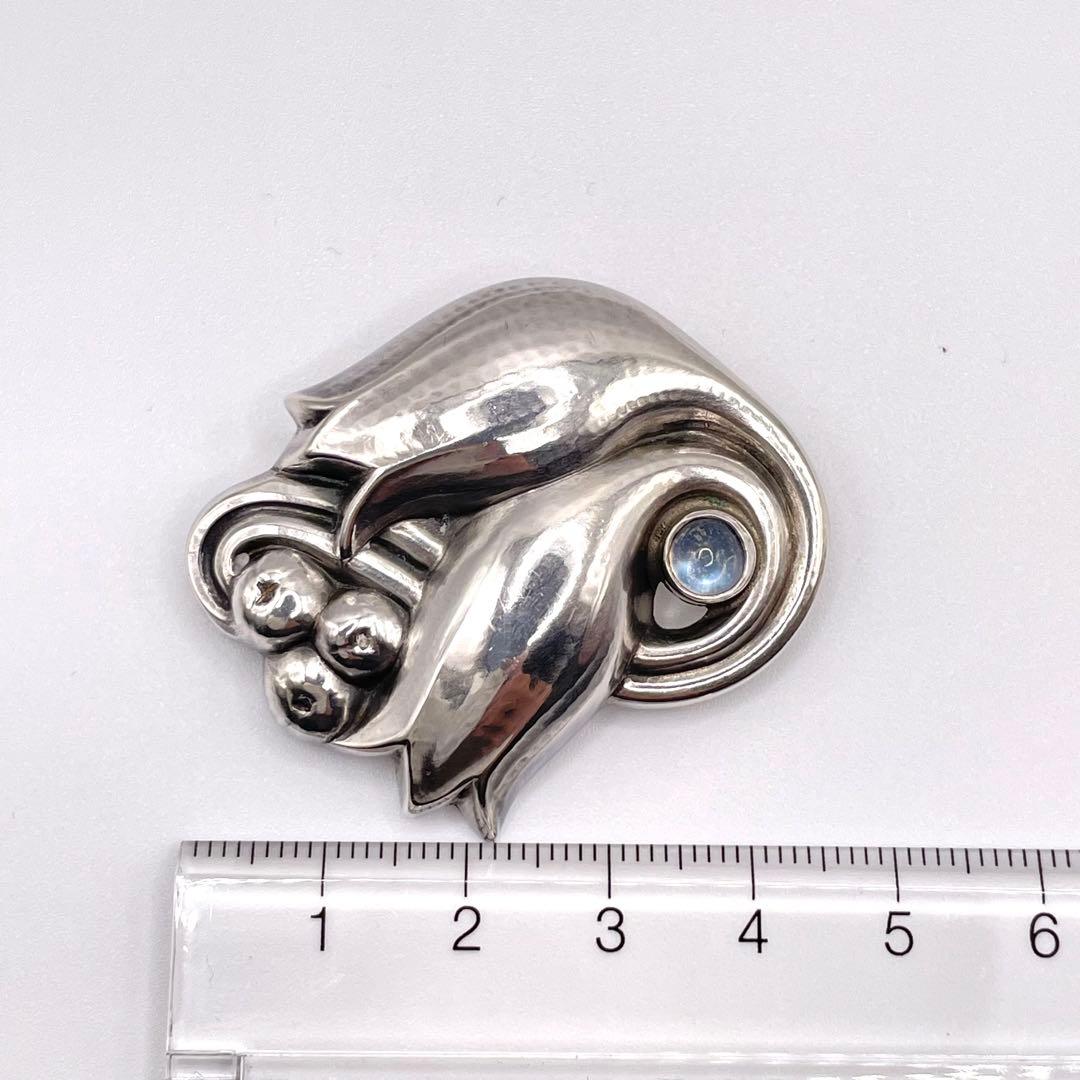 ★希少★ 美品 ジョージジェンセン 100C ブローチ フラワー ヴィンテージ