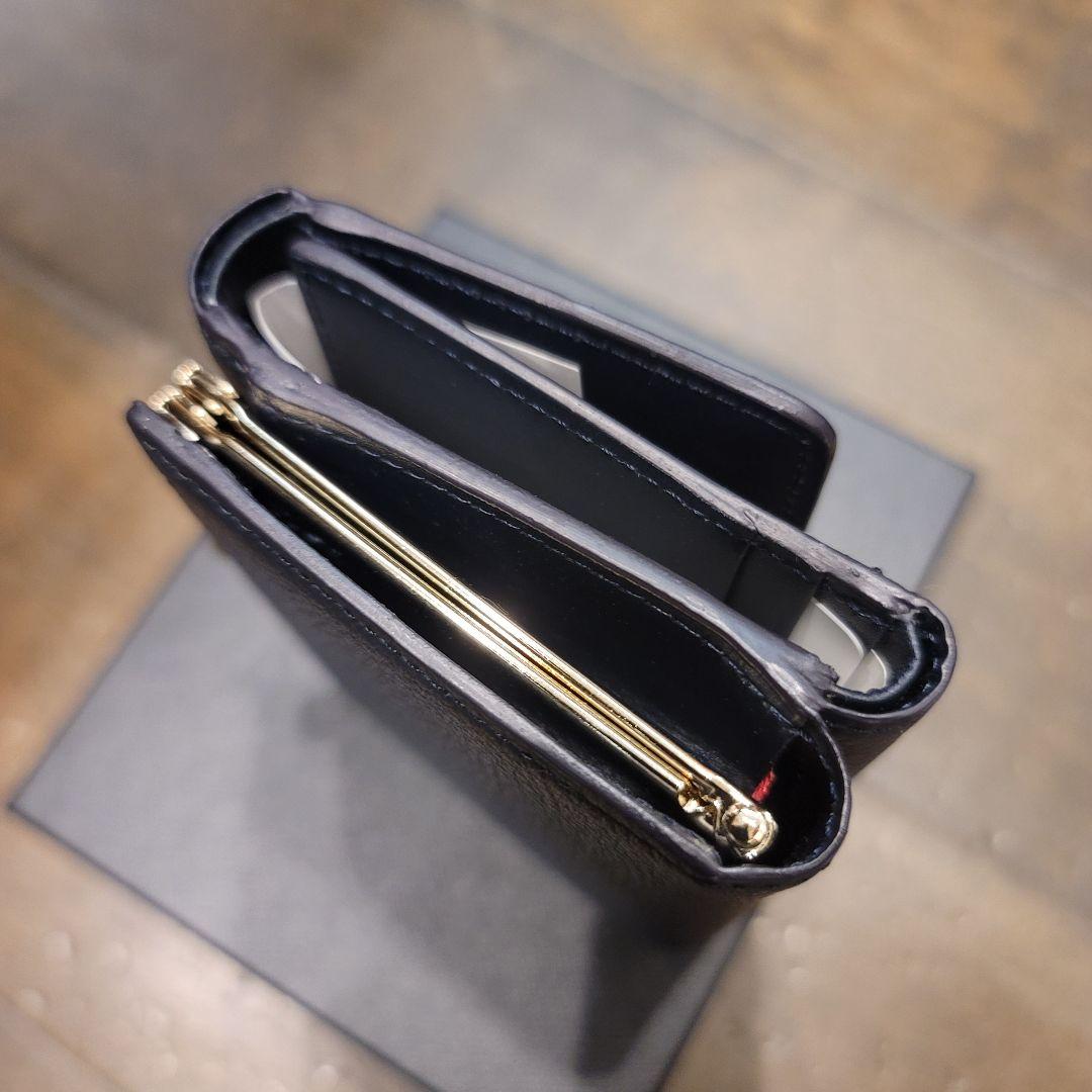 ギフト対応可能　ポールスミス　正規品　インセットマルチ　がま口　折り財布　紺