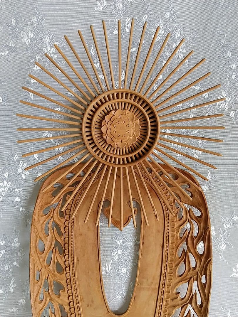 光背のみ#549 立像6.0寸用 放射光 火焔 透し彫◆白檀 木彫 仏像付属品