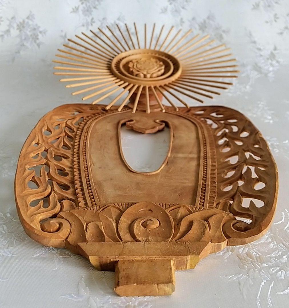 光背のみ#549 立像6.0寸用 放射光 火焔 透し彫◆白檀 木彫 仏像付属品