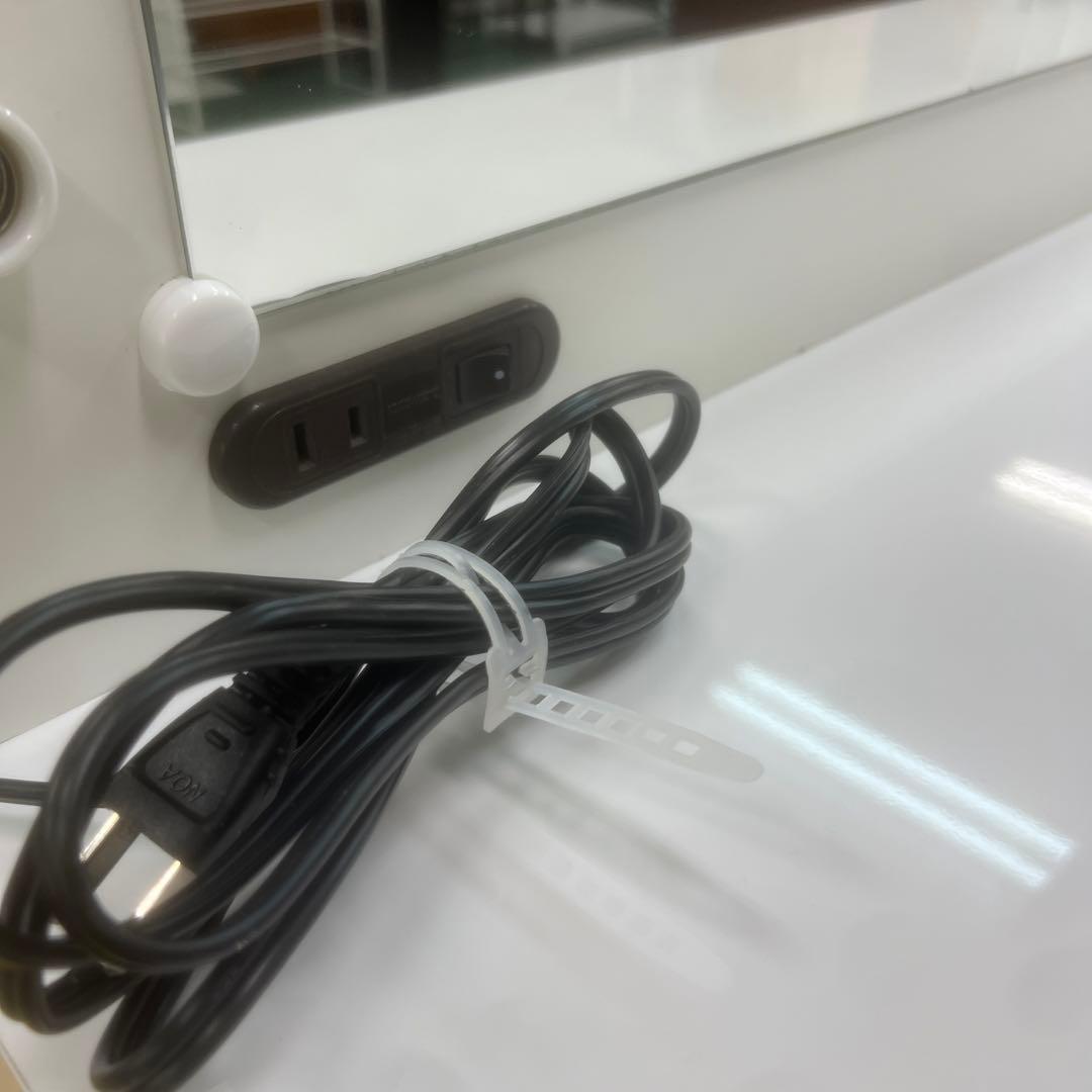 ディノス dinos ホワイトドレッサー LEDミラー付き