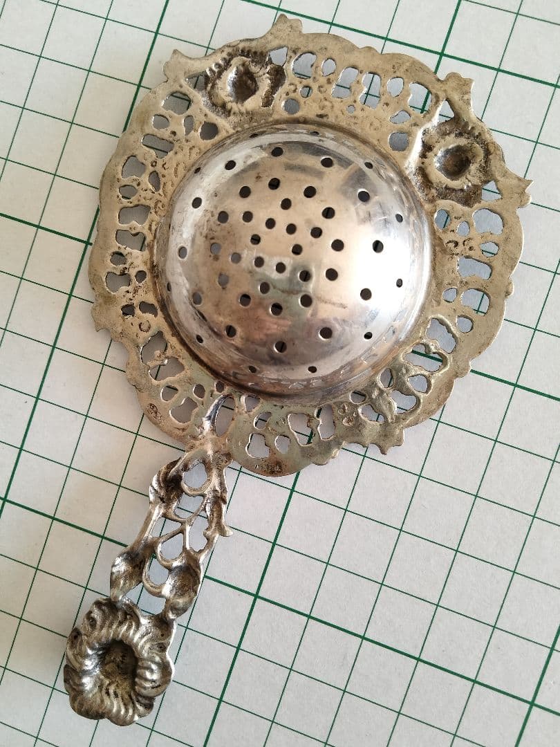 最終価格ヒルデスハイムの薔薇、ティーストレーナー、美品、稀少品、８３５シルバー