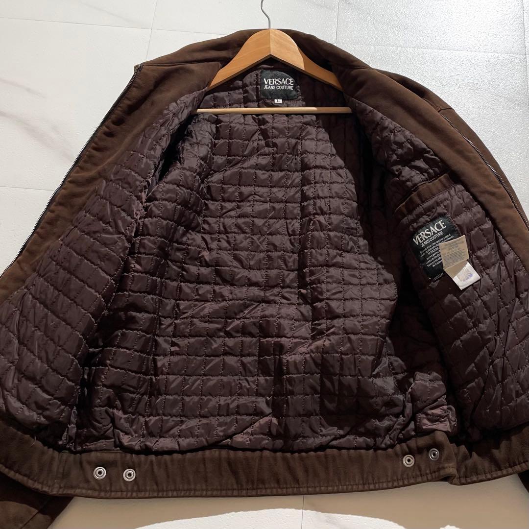 入手困難✨ ヴェルサーチ ボンバージャケット ブルゾン 背面ロゴ刺繍 ブラウン