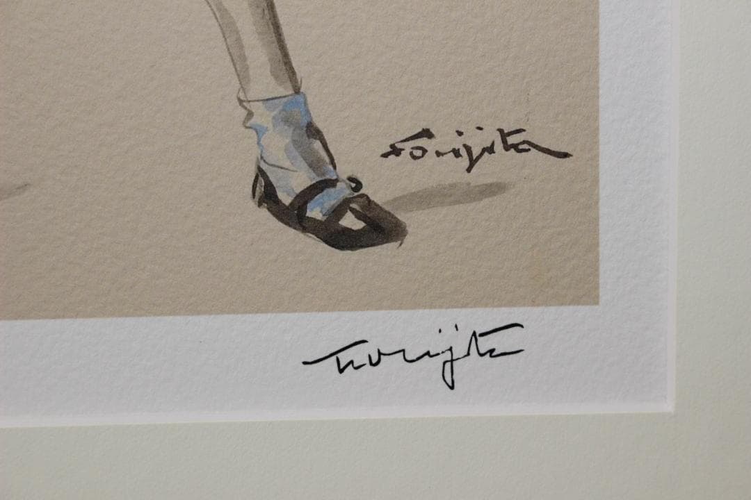 藤田嗣治 エスタンプリトグラフ 瓶を掲げる少女 250部限定