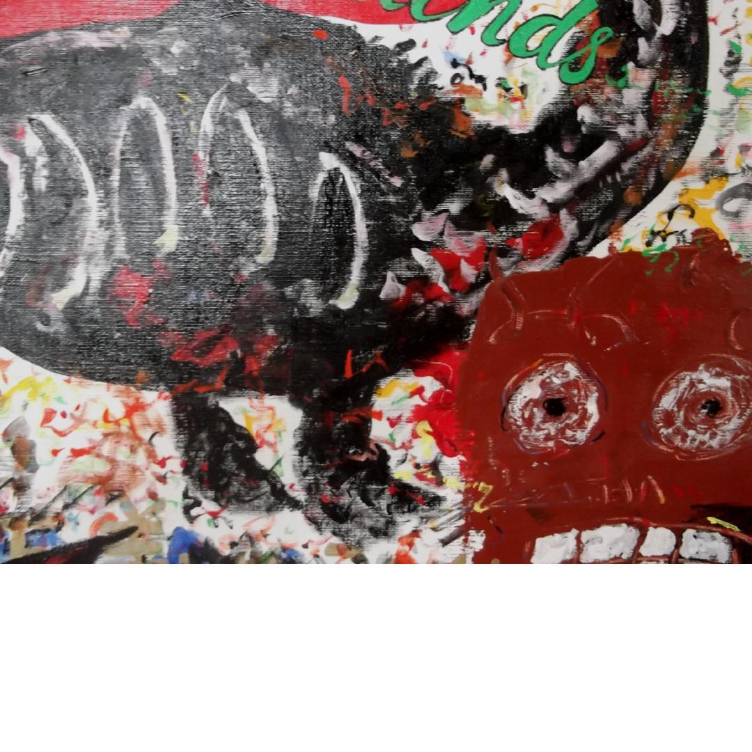 天才クリア・クリムゾンの真作保証作品　Ｆ２０号　正義の味方チラノ君と仲間達