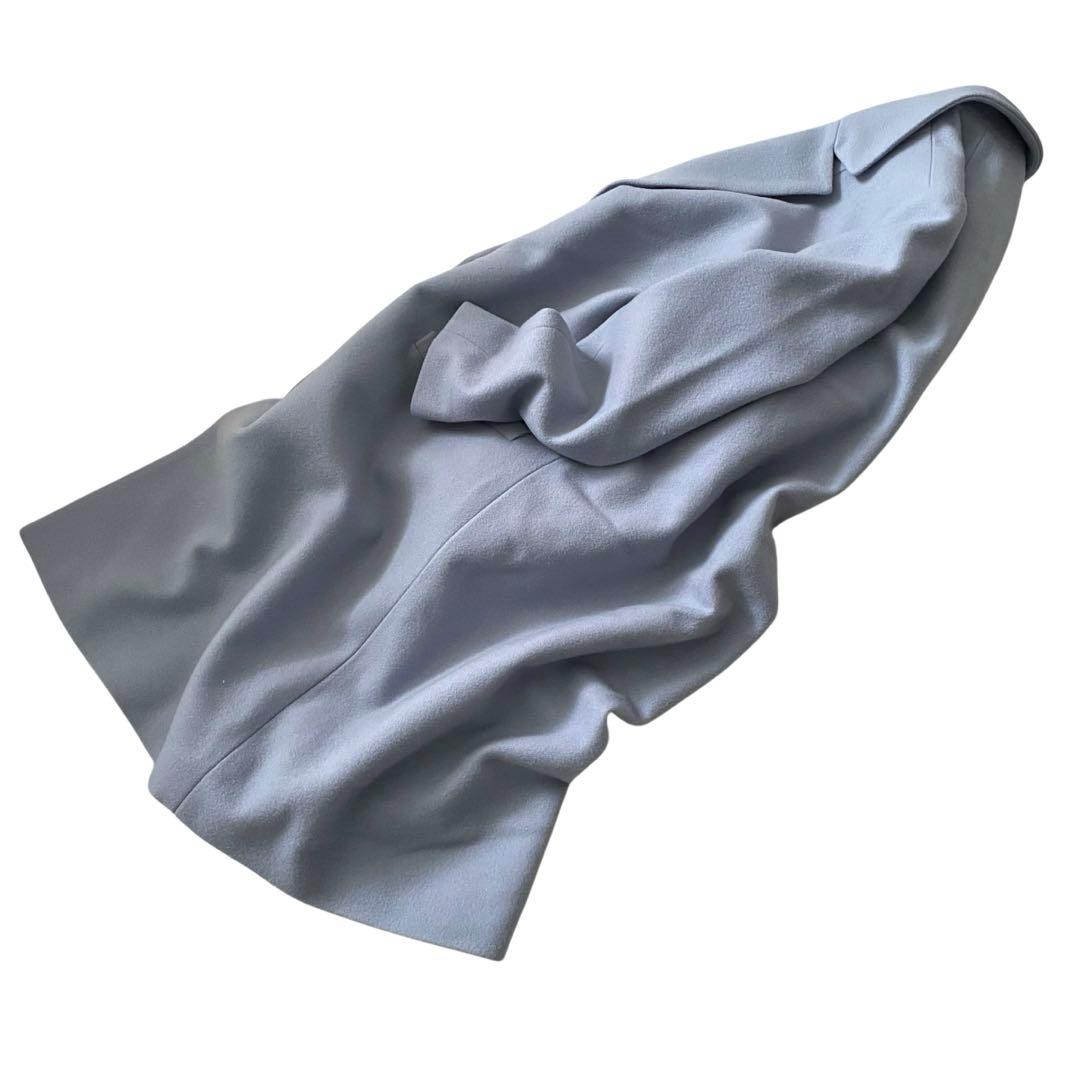 セオリー ウール チェスターロングコート ライトブルー ゆったり 日本製 S