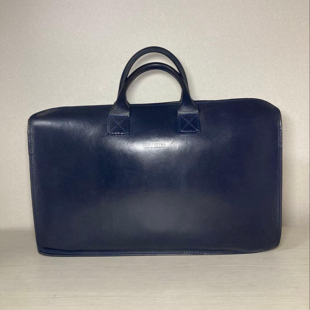 GLEN ライトウェイトブリーフケース ネイビー ブライドルレザー