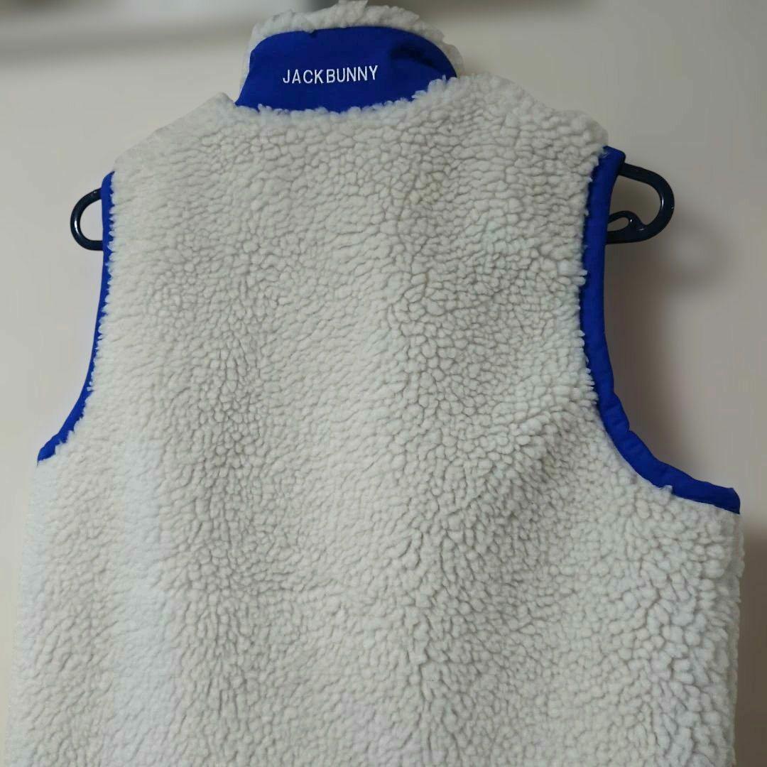 良品 ジャックバニー ゴルフ セットアップ ボア ベスト スカート 白 青