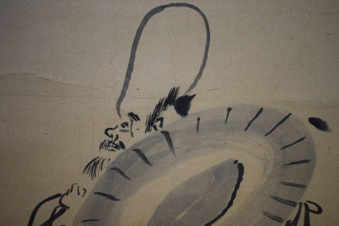 模写/俵屋宗雪/福禄寿之図/桐漆塗り二重箱付/布袋屋掛軸HE-931