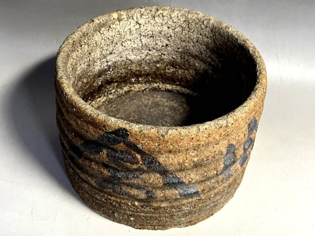 建水■素焼き古建水 小會 石はぜ お茶道具 溢し 茶器 古美術 時代物 骨董品■