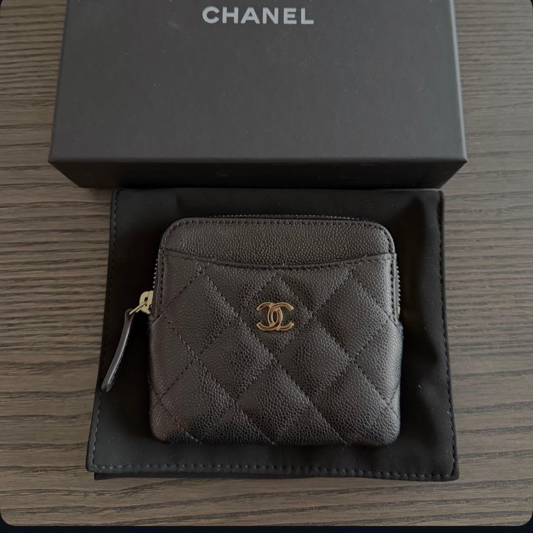 K♡　美品　CHANEL シャネル　ミニ財布　ジップパース　黒