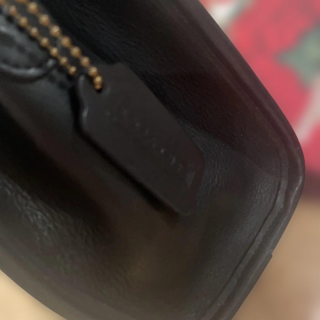 OLD COACH9977レザー ショルダーバッグ 黒　2way ショルダー付