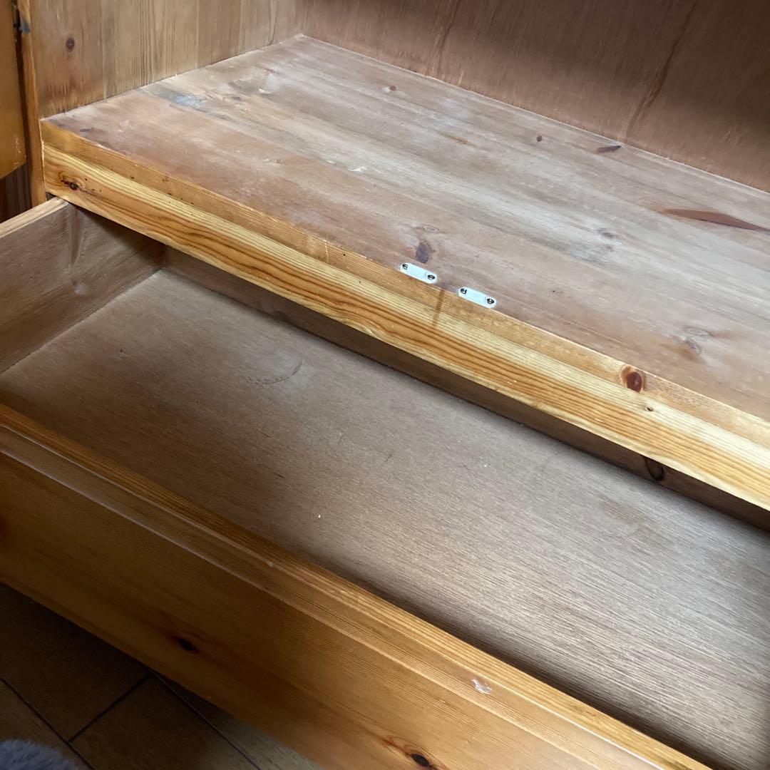 無垢材 2扉 収納キャビネット