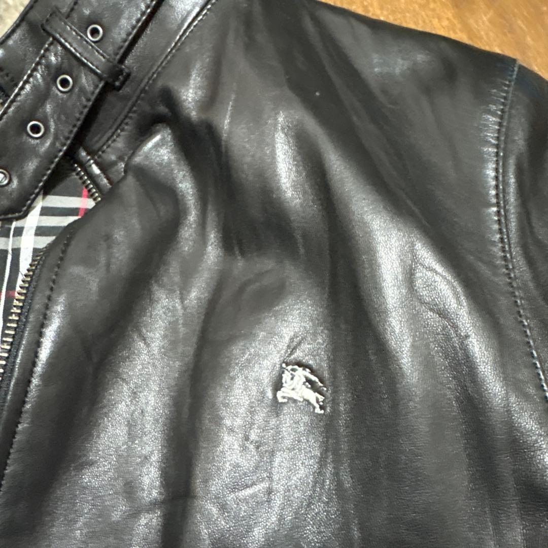 コ*！様 BURBERRY BLACK LABEL シングルライダースジャケット