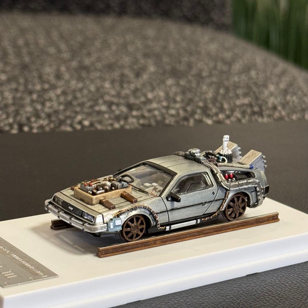デロリアン カスタム品 1/64 MJモデル バックトゥザフューチャー レール