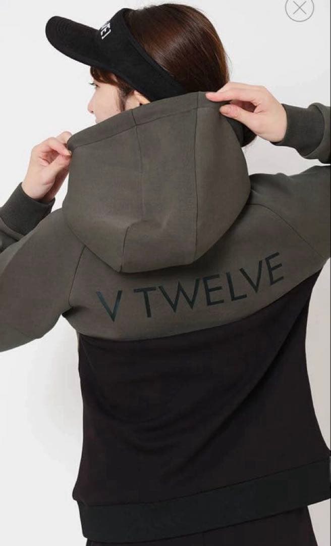 V12 フードスウェット♡レディース♡サイズ1♡カーキ