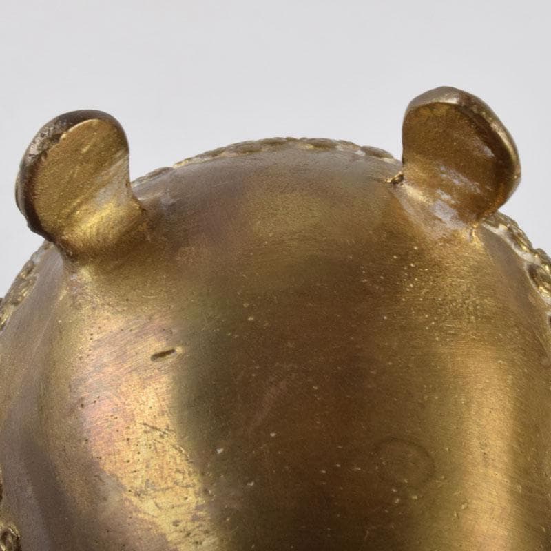 チベット密教法具　古銅鍍金　五鈷杵摘み　香炉　V　8598