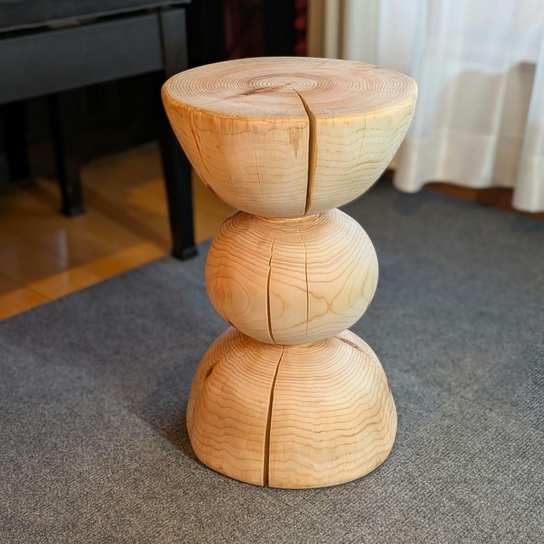 檜　丸太　椅子　スツール　高さ約41.5㎝