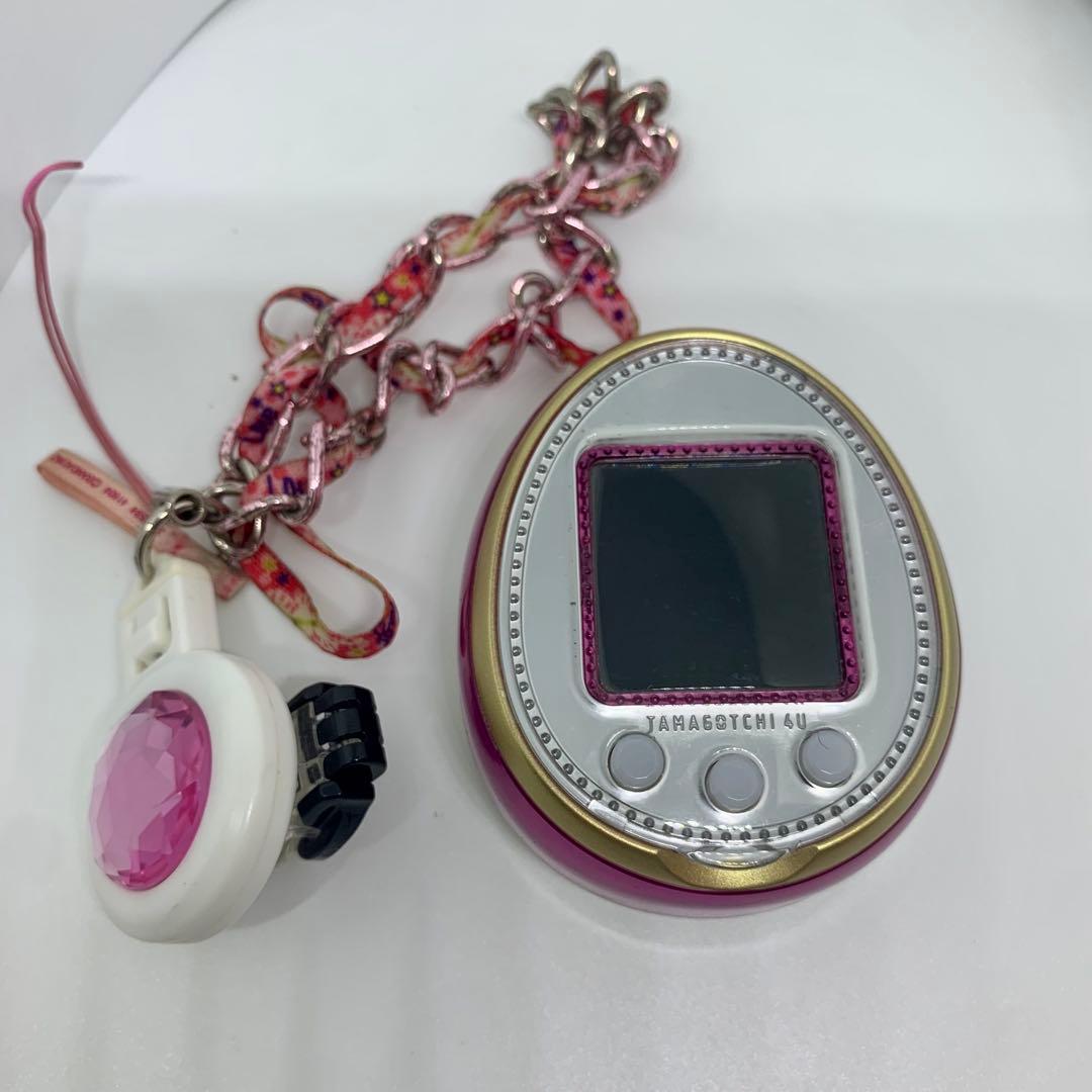 動作OK◎たまごっち4U ピンク ストラップ付き