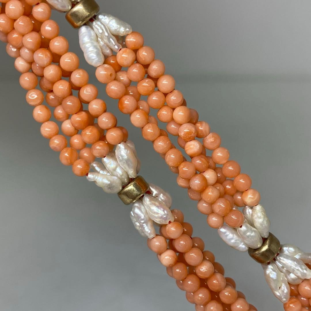 本桃色珊瑚ネックレス　148g トヒオ　東さ7-0216☆2F