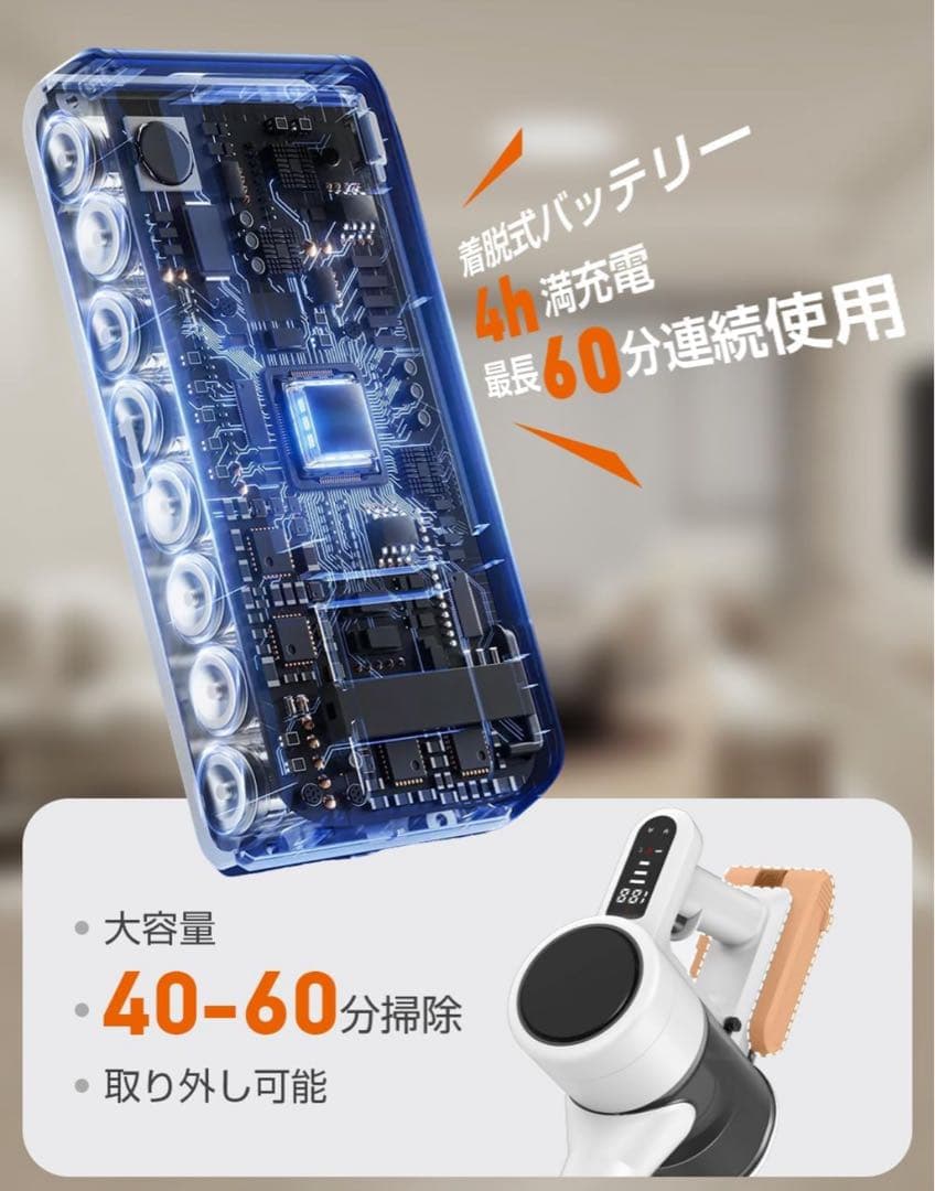 ⭐︎スティッククリーナー 収納充電スタンド付6.5KPa強力700W 1.2kg⭐︎