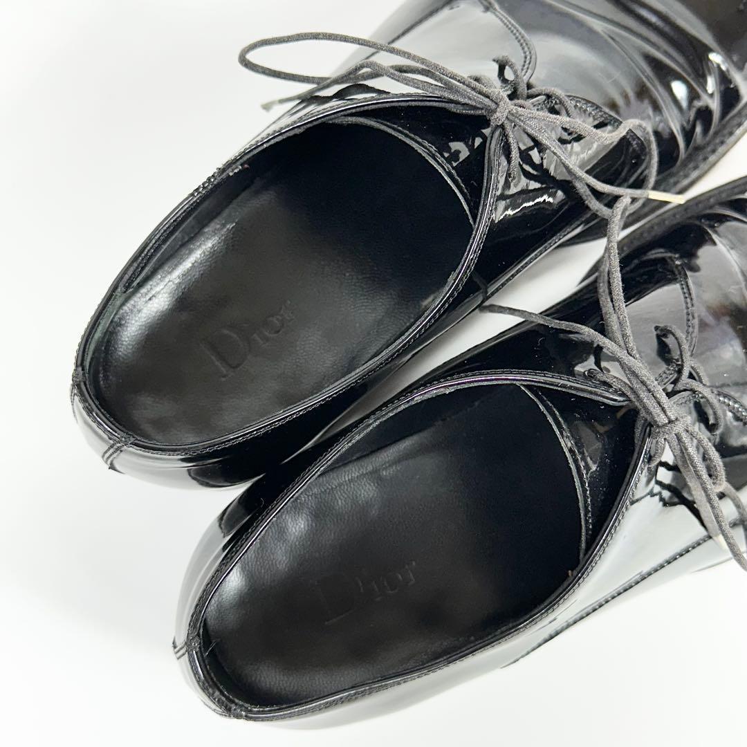 Dior HOMME エナメル レザー ブラック シューズ 39 パテント